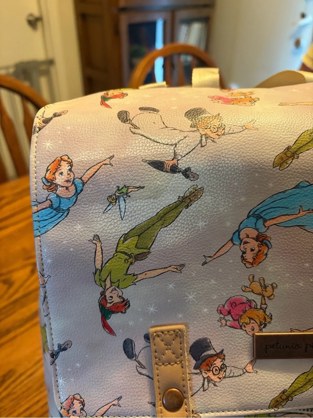 Petunia Pickle Bottom Off to Neverland Peter Pan Print Meta diaper bag Backpack